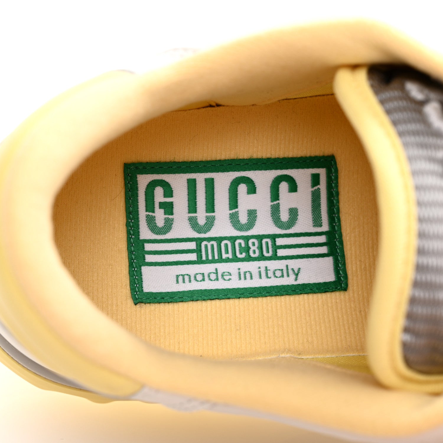 Gucci Dali Soft Calfskin Womens Mac80 Sneakers 38 Off White Grey Sky Yellow 8 of 11