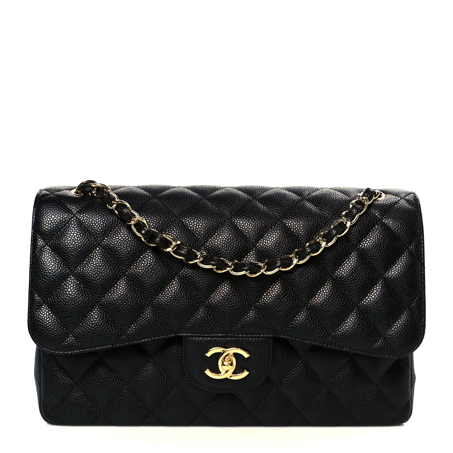 Chanel Caviar Quilted Jumbo Double Flap Black 1 of 12