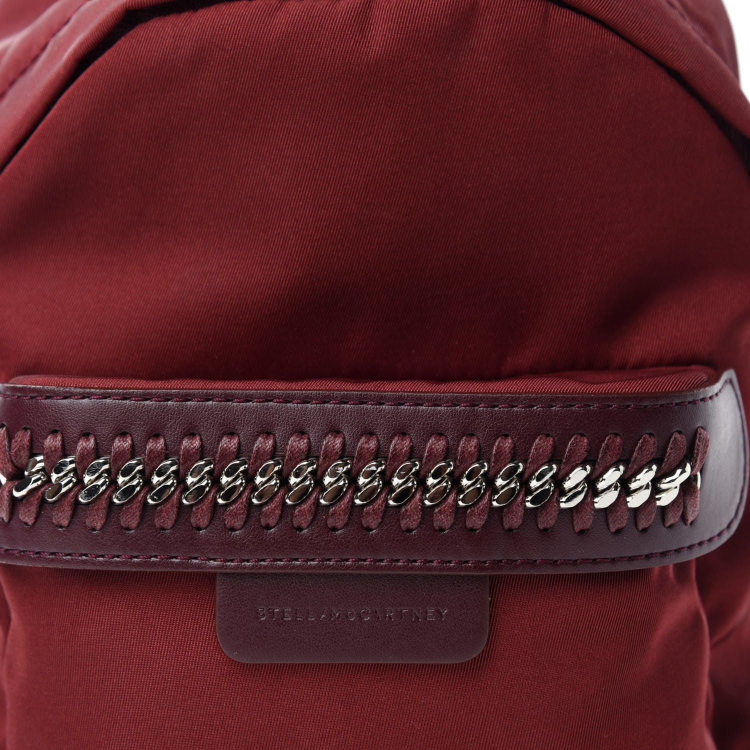 Stella McCartney Nylon Eco Alter Nappa Mini Falabella GO Backpack Burgundy 9 of 9