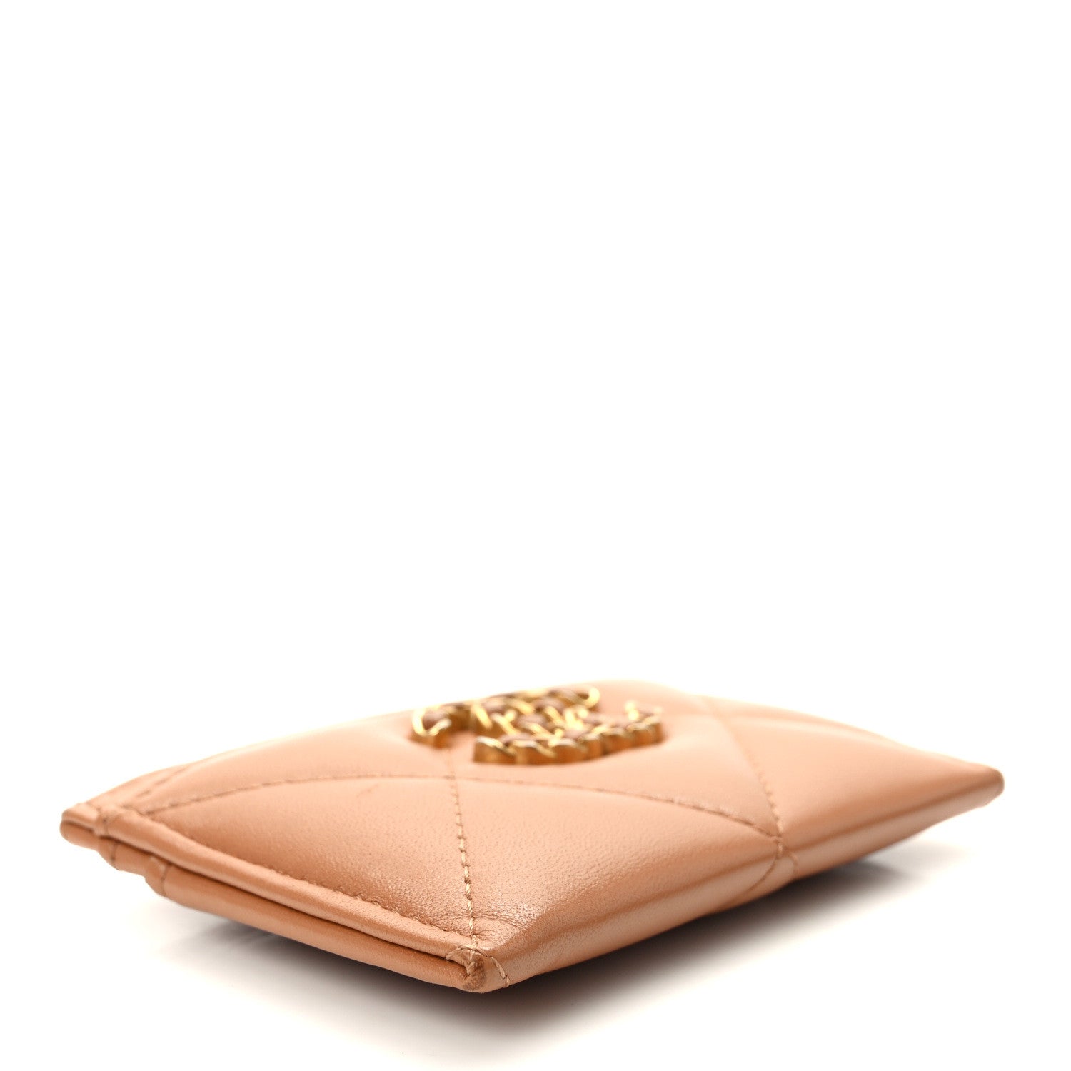 Chanel Lambskin Quilted Chanel 19 Card Holder Brown 4 of 11