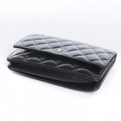 Chanel Lambskin Quilted Wallet On Chain WOC Black 4 of 8