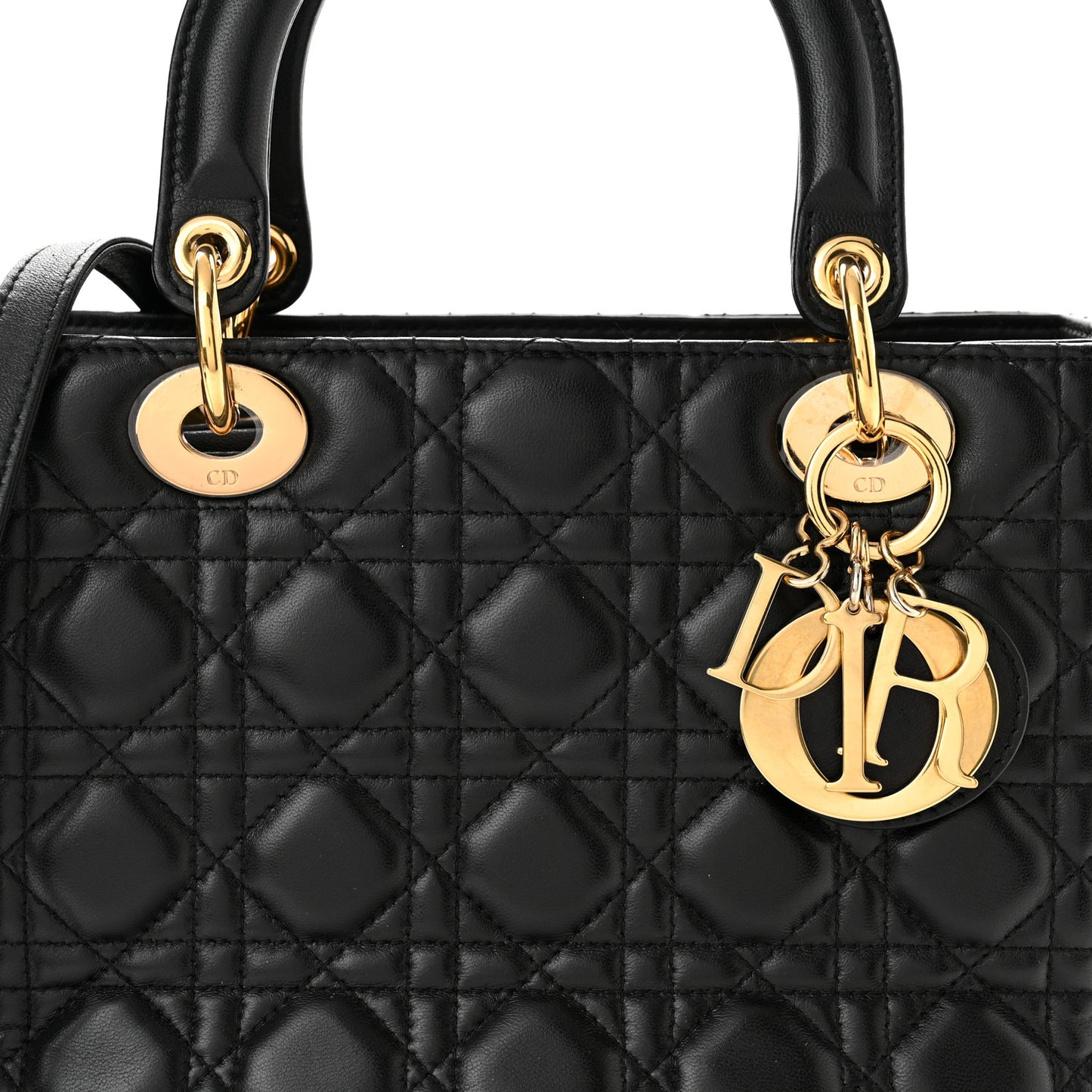 Lambskin Cannage Medium Lady Dior Black