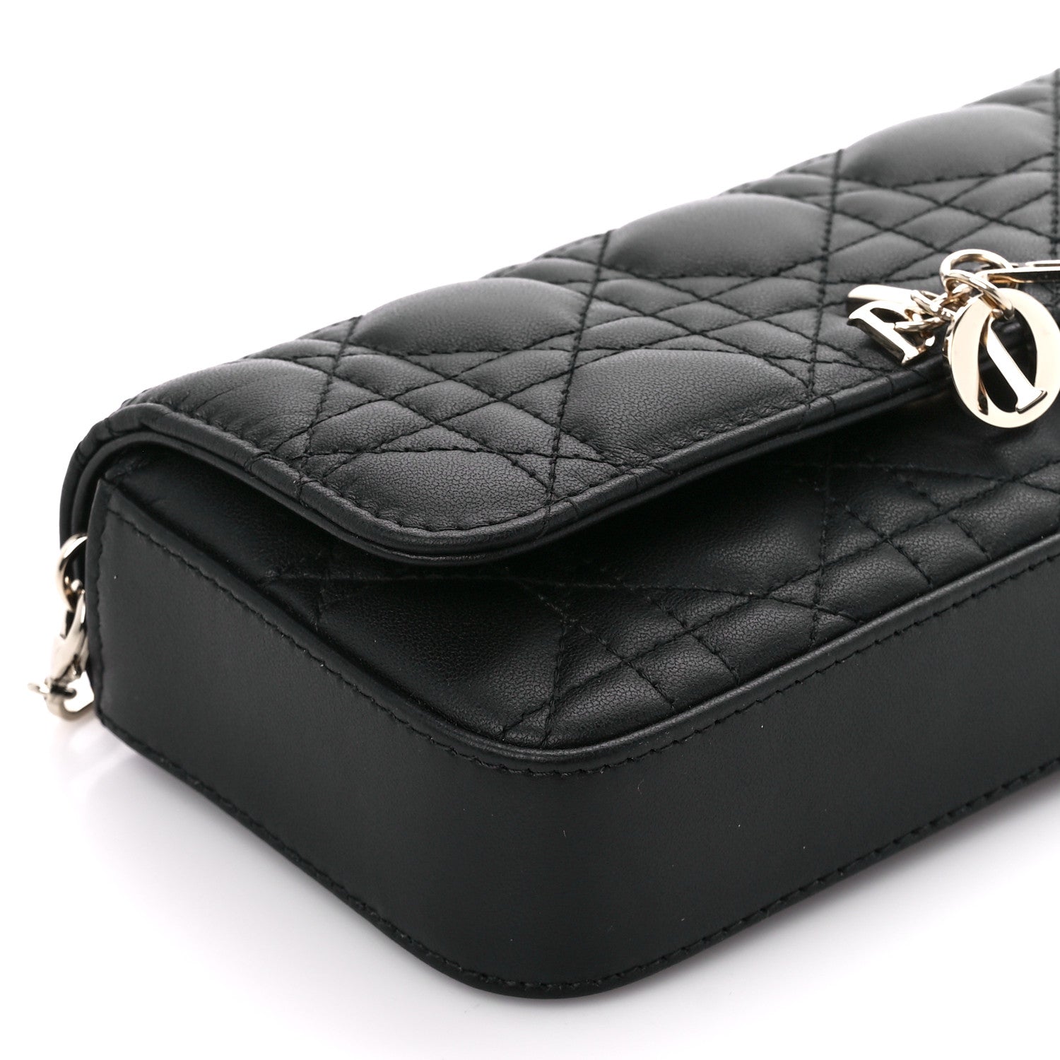 Christian Dior Lambskin Cannage Dior Talk Phone Pouch Black 9 of 11
