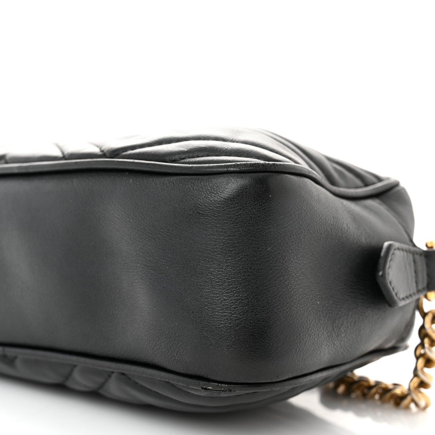 Gucci Calfskin Matelasse Small GG Marmont Chain Shoulder Bag Black 10 of 14