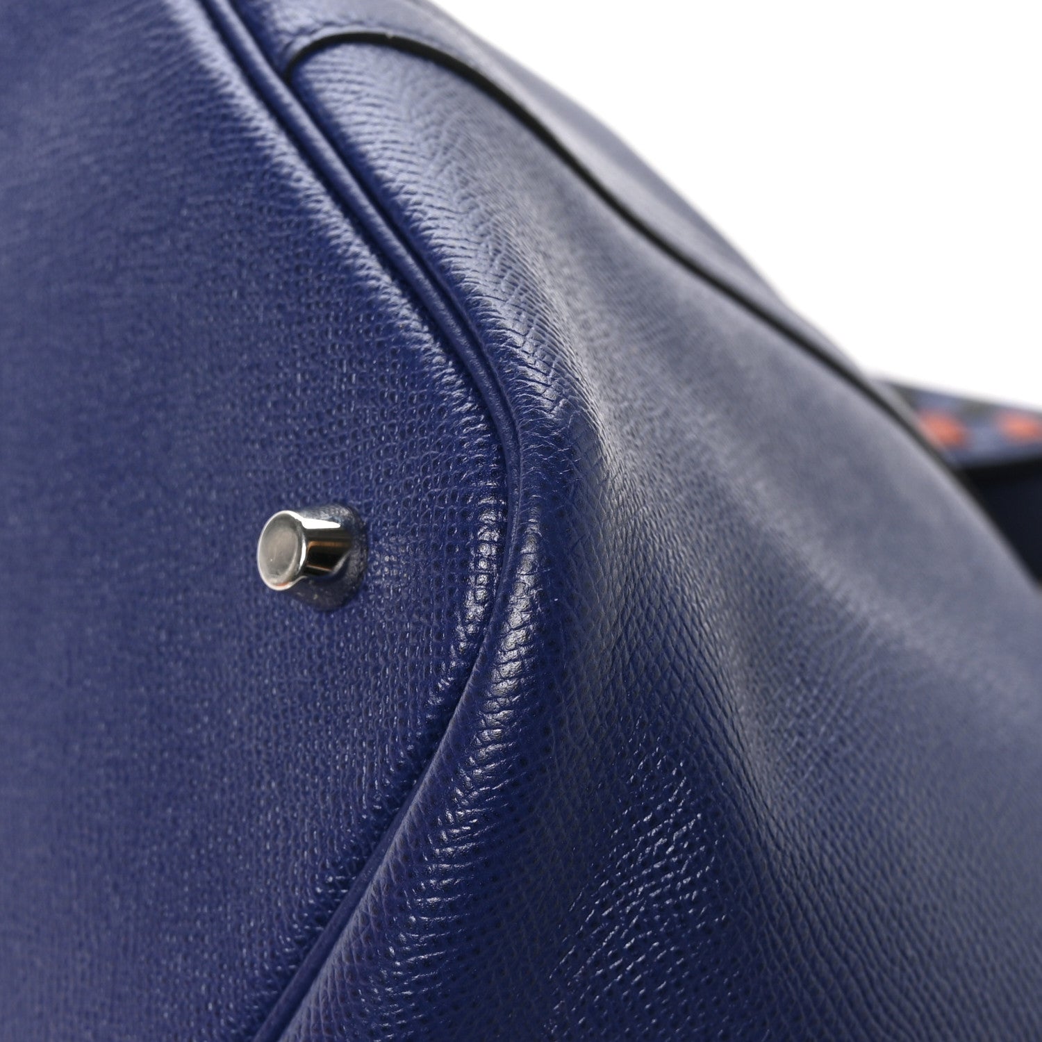 Hermes Epsom Tressage De Cuir Picotin Lock 22 MM Bleu Encre Brique Black 12 of 12