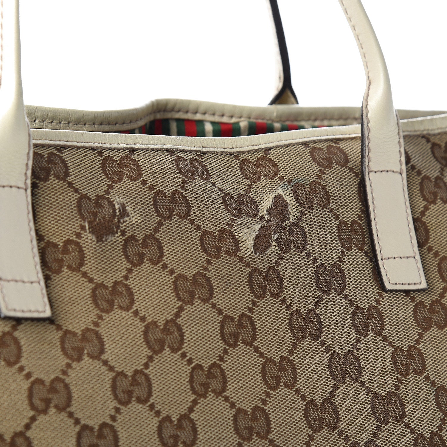 Gucci Monogram Medium New Britt Tote Off White 9 of 11