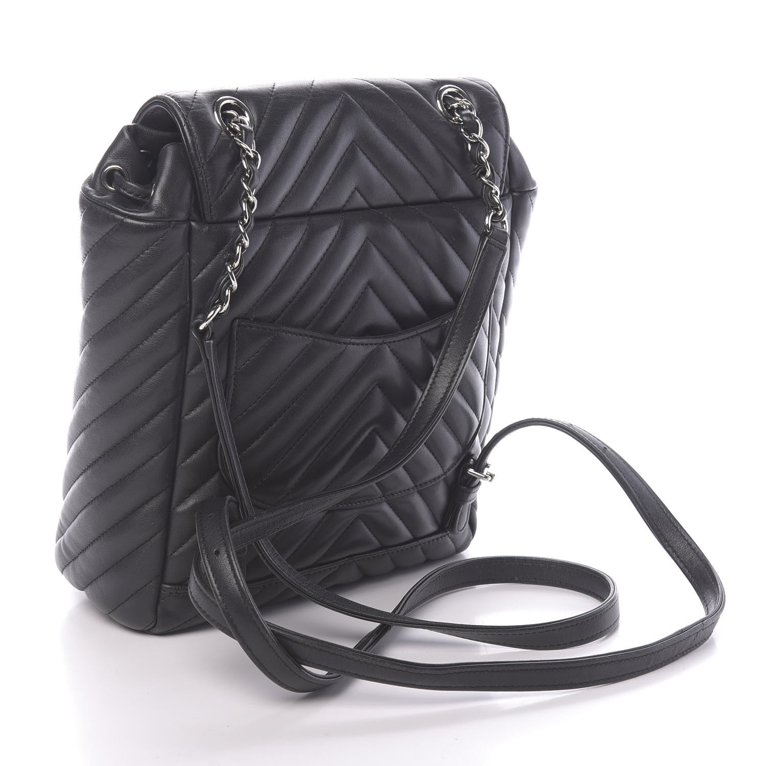 Chanel Lambskin Chevron Quilted Small Urban Spirit Backpack Black 2 of 9