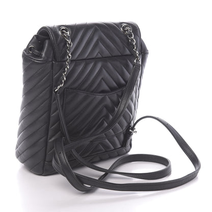 Chanel Lambskin Chevron Quilted Small Urban Spirit Backpack Black 2 of 9