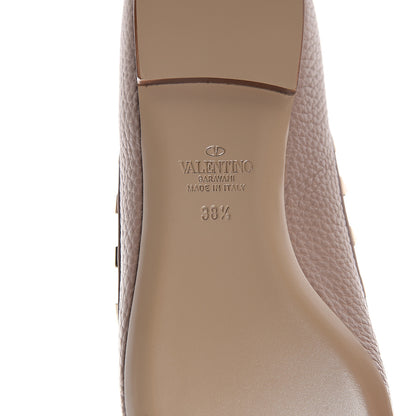 Valentino Garavani Pebbled Calfskin Rockstud Ballerina Flats 38.5 Poudre 6 of 7