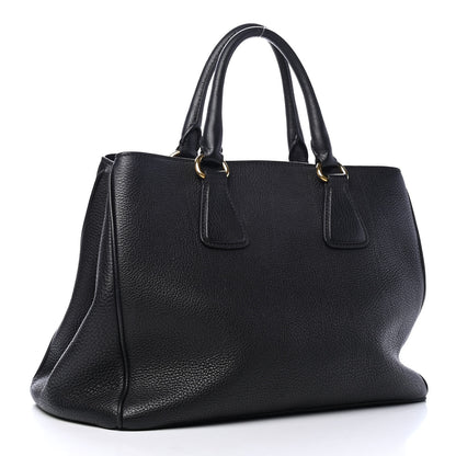 Prada Vitello Daino Tote Black 2 of 4
