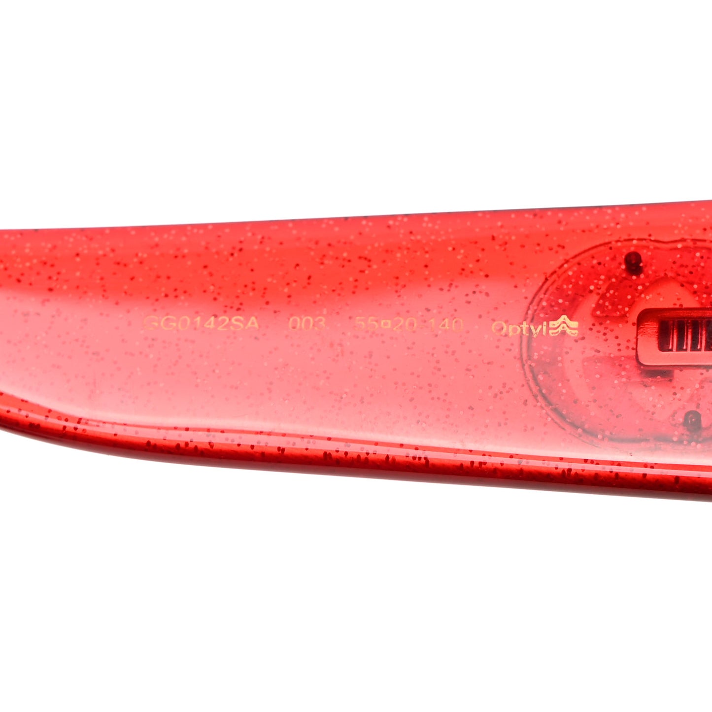 Acetate Glitter Round Frame Sunglasses GG0142SA Red