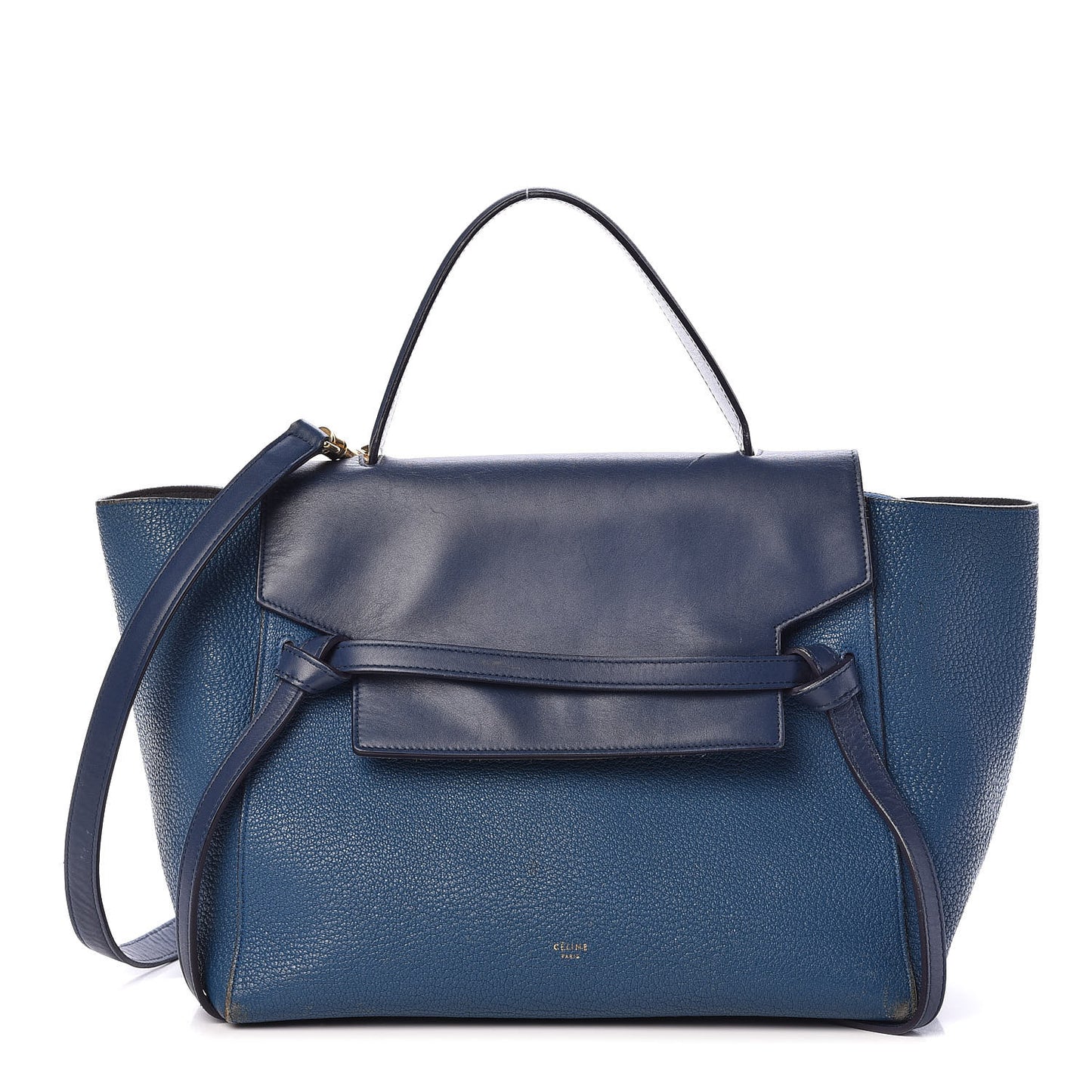 Goatskin Smooth Calfskin Mini Belt Bag Sea