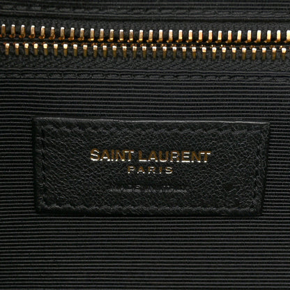 Saint Laurent Grain De Poudre Textured Mixed Matelasse Large Triquilt Monogram Satchel Black 7 of 11