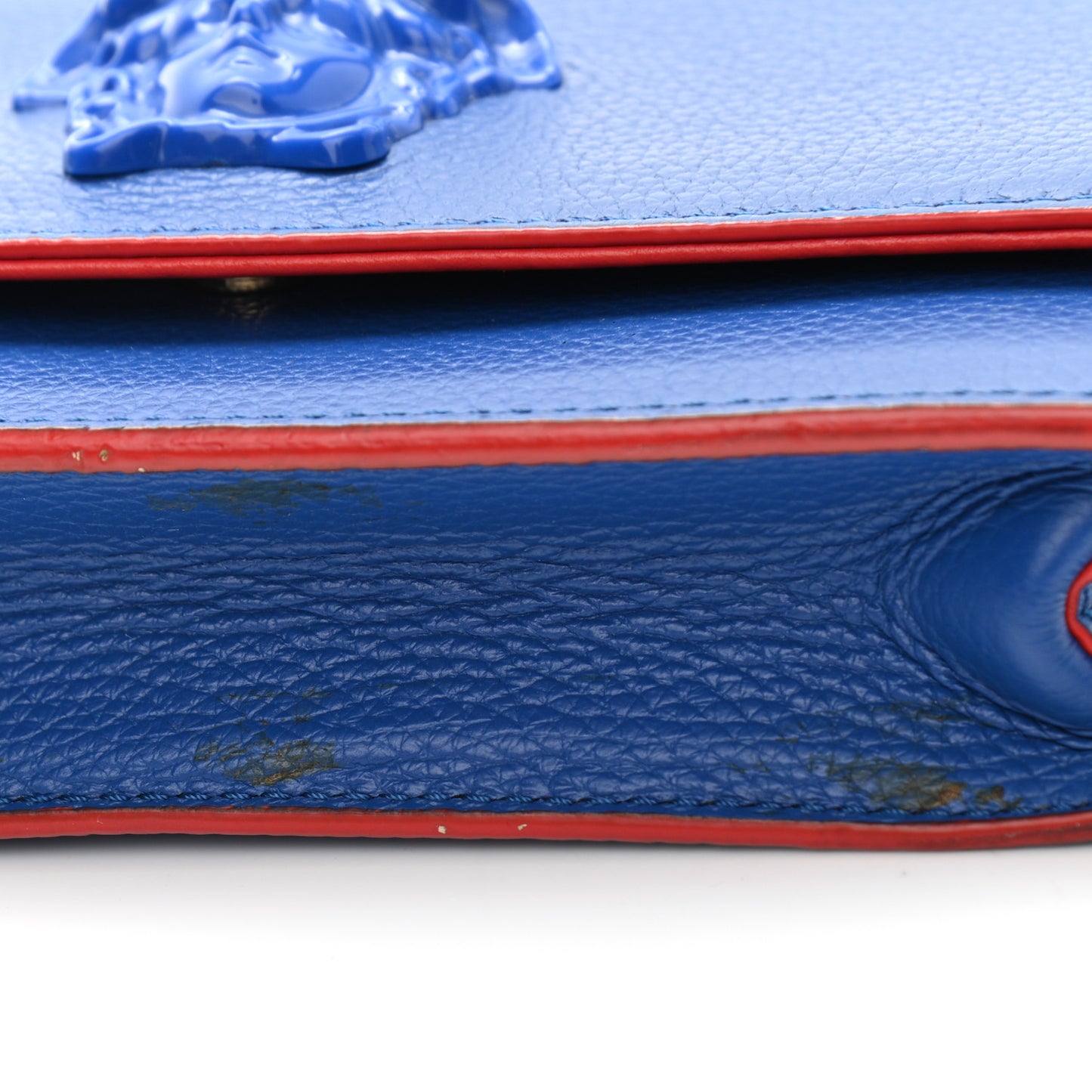 Grained Calfskin Palazzo Chain Evening Bag Blue