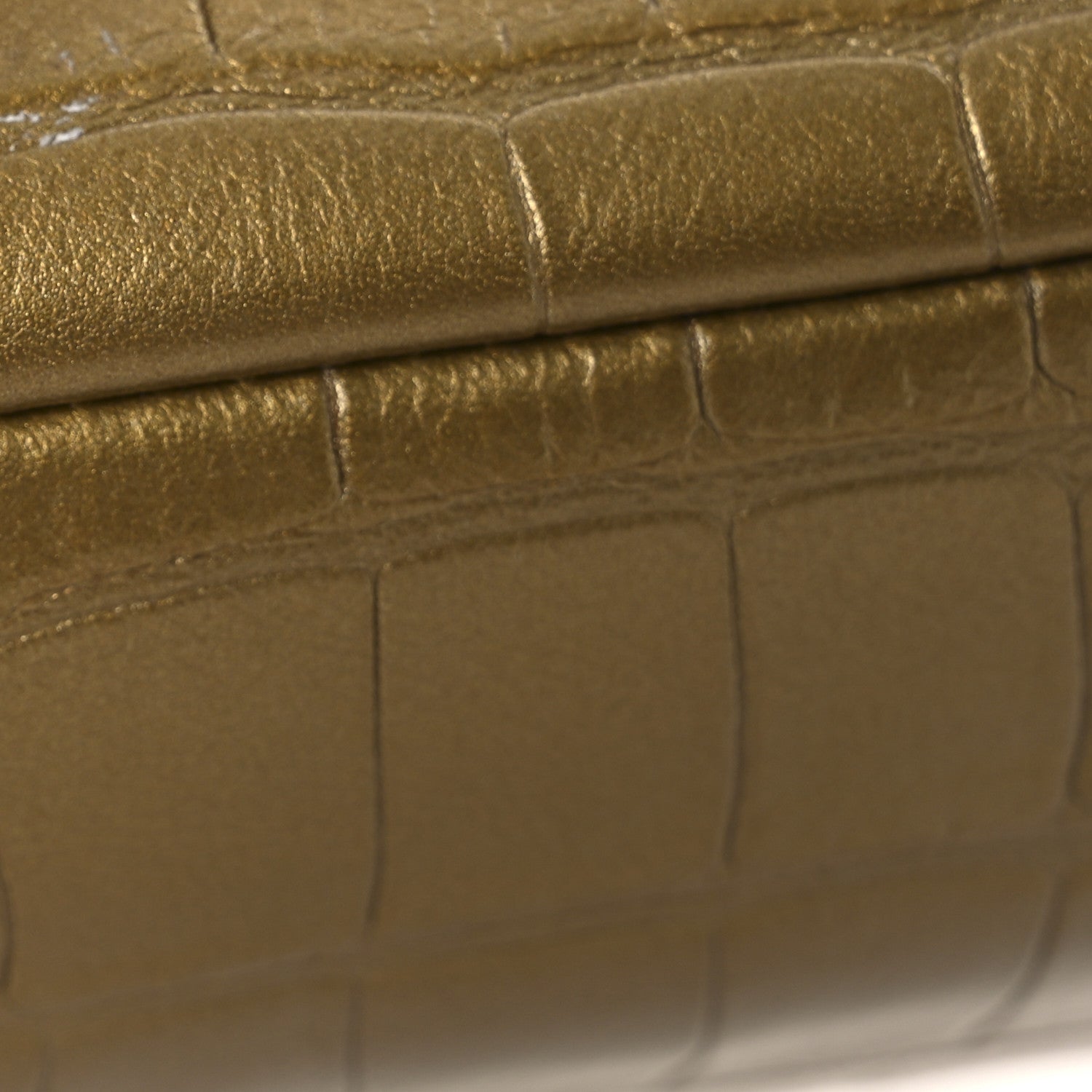 Chanel Lambskin Metallic Calfskin Crocodile Embossed 2.55 Cocodile Reissue 225 Flap White Gold 11 of 12