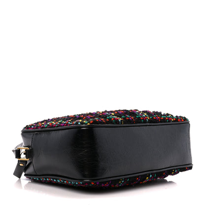 Saint Laurent Tweed Calfskin Monogram Lou Camera Bag Black 4 of 10