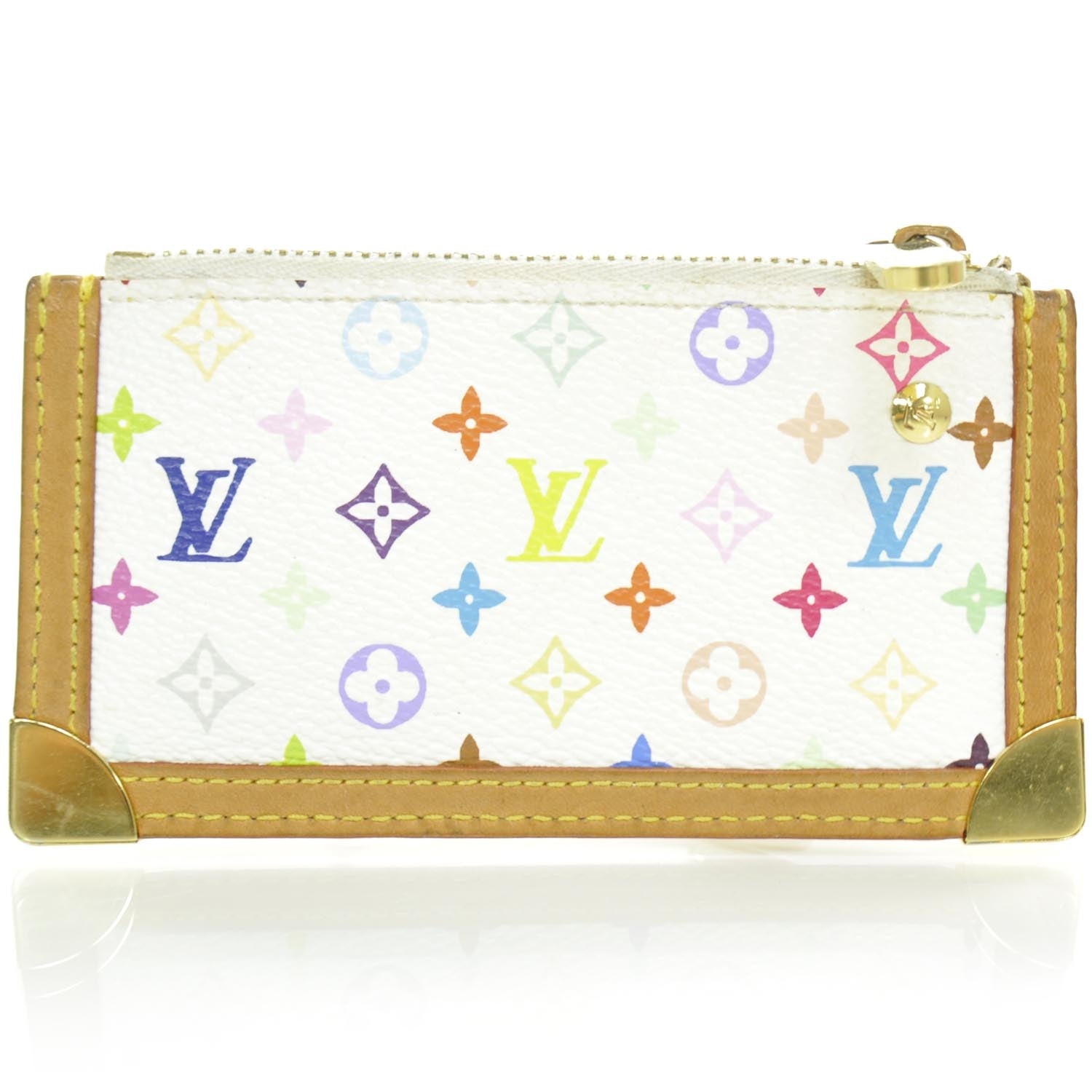 Louis Vuitton Monogram Multicolor Key Pouch White 4 of 8