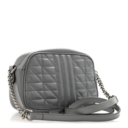Gucci Calfskin Matelasse Aria Small GG Marmont Chain Shoulder Bag Deep Grey 3 of 13