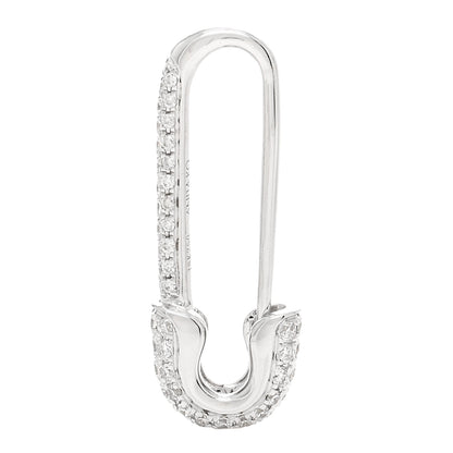 Anita Ko 18K White Gold Diamond Mini Safety Pin Earring 1 of 3