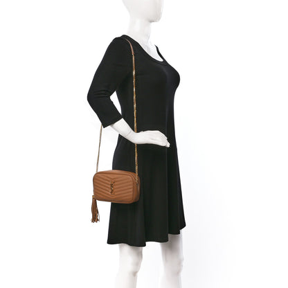 Saint Laurent Grain De Poudre Matelasse Monogram Mini Lou Camera Bag Dark Natural 2 of 11
