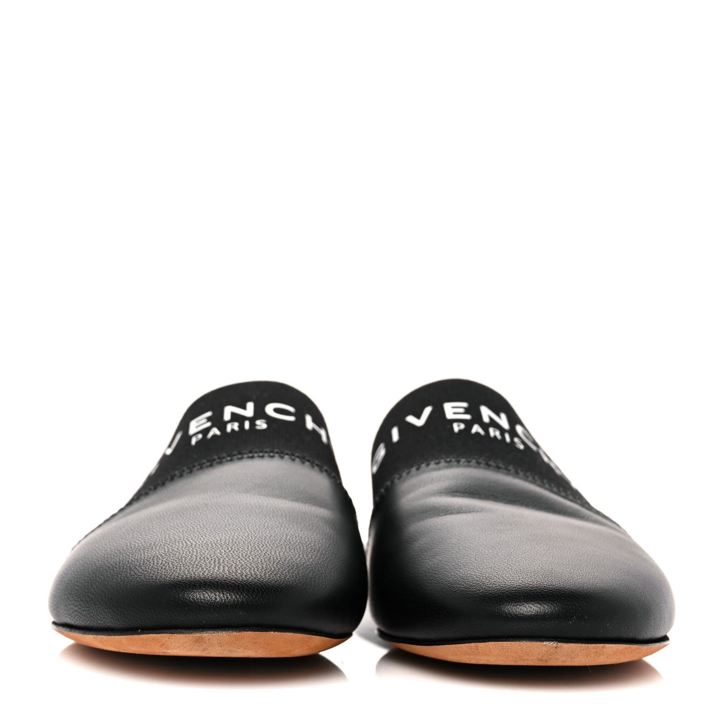 Lambskin Bedford Logo Mule Slides 35 Black