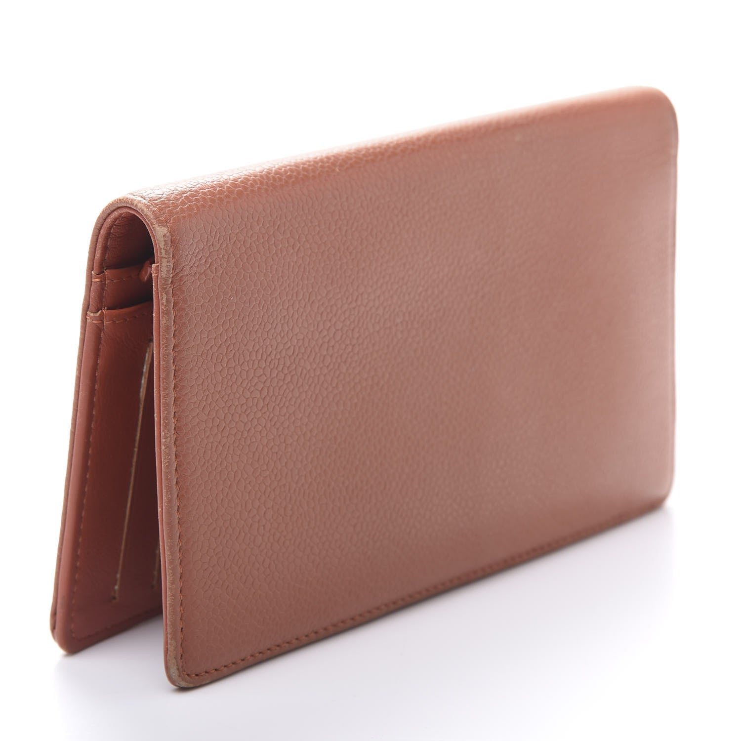 Chanel Caviar Timeless CC Yen Wallet Orange 3 of 13