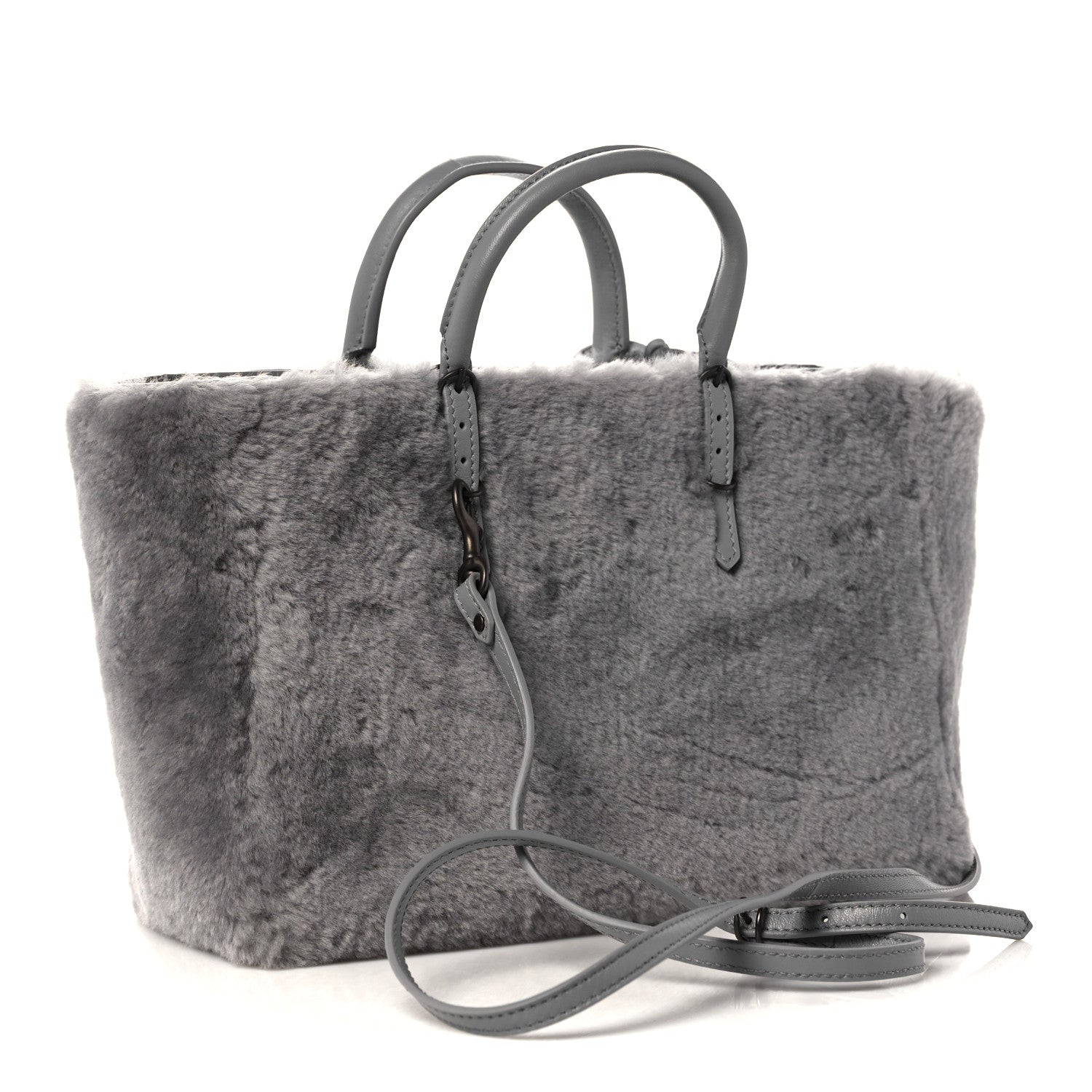 Balenciaga Merino Wool Papier A6 Zip Around Tote Gris Haussmannien 3 of 12