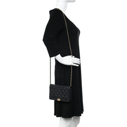 Chanel Caviar Quilted Boy Wallet On Chain WOC Black 2 of 12