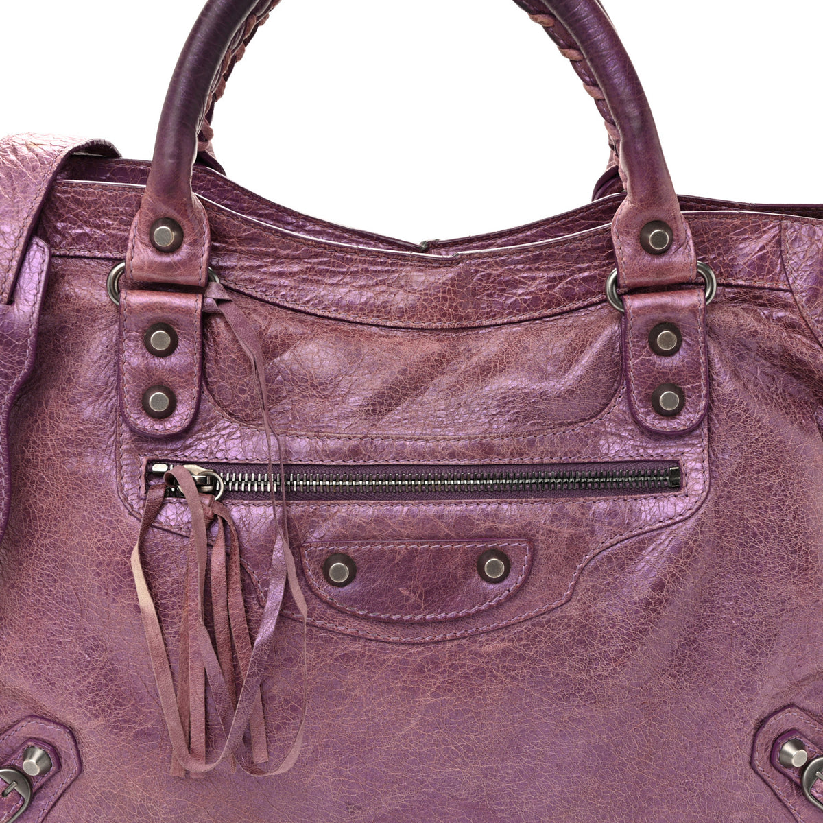 Agneau Classic Hardware City Metallic Purple