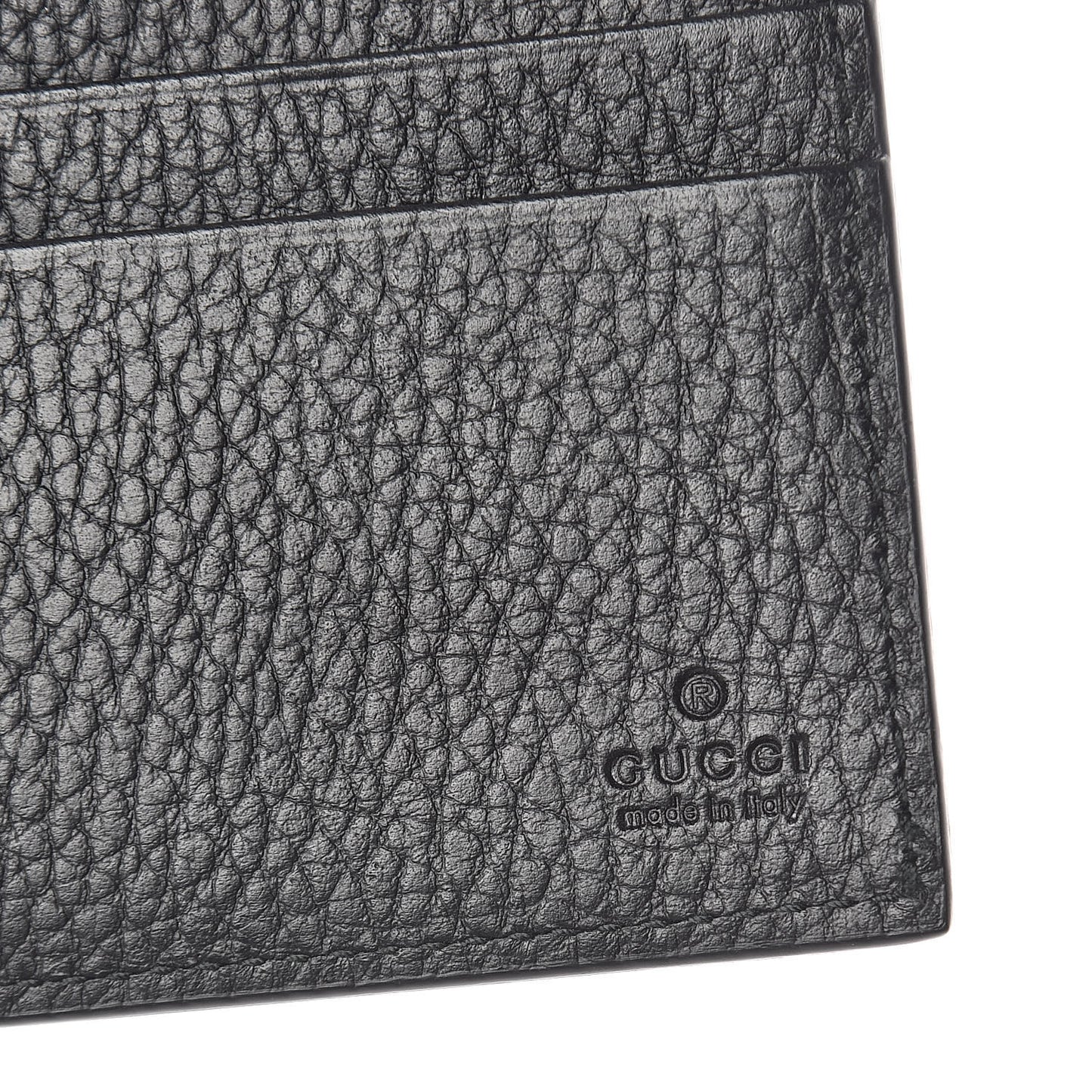 Pebbled Calfskin Bi-Fold Wallet Black
