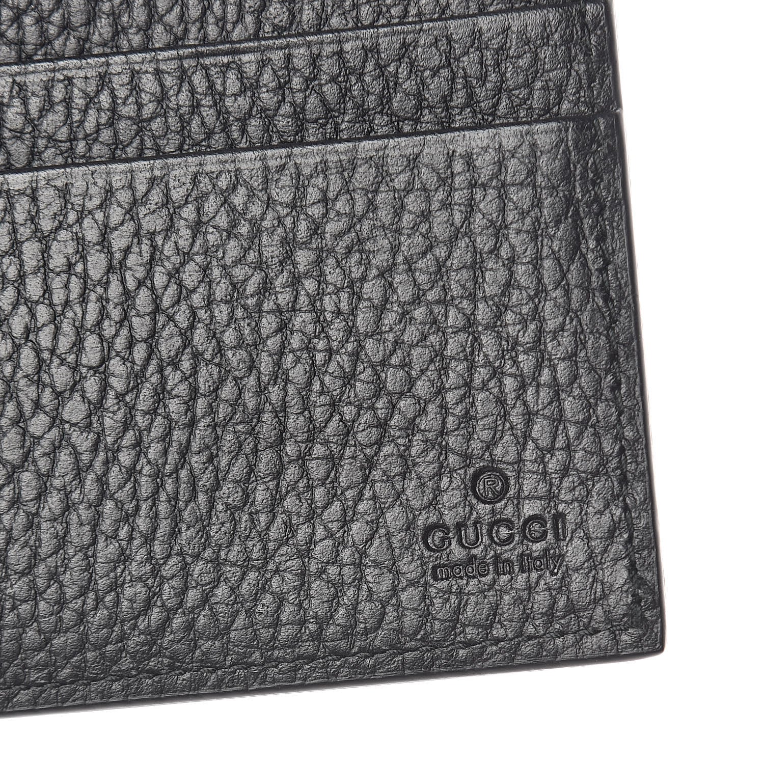 Gucci Pebbled Calfskin Bi-Fold Wallet Black 6 of 6