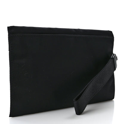 Burberry Nylon Vintage Check Print Logo Wristlet Black 3 of 7