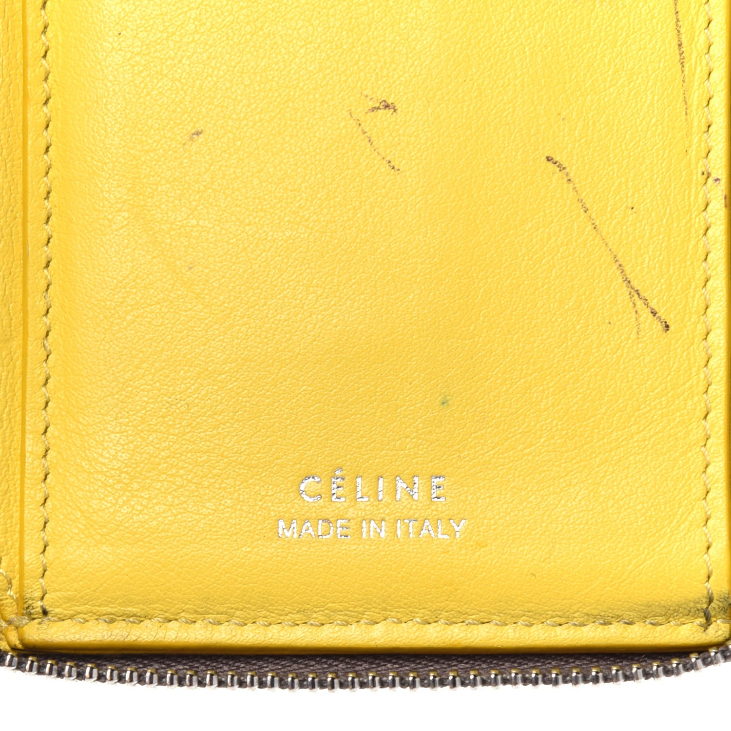 Celine Drummed Calfskin Zip Around Multifunction Wallet Souris 6 of 9