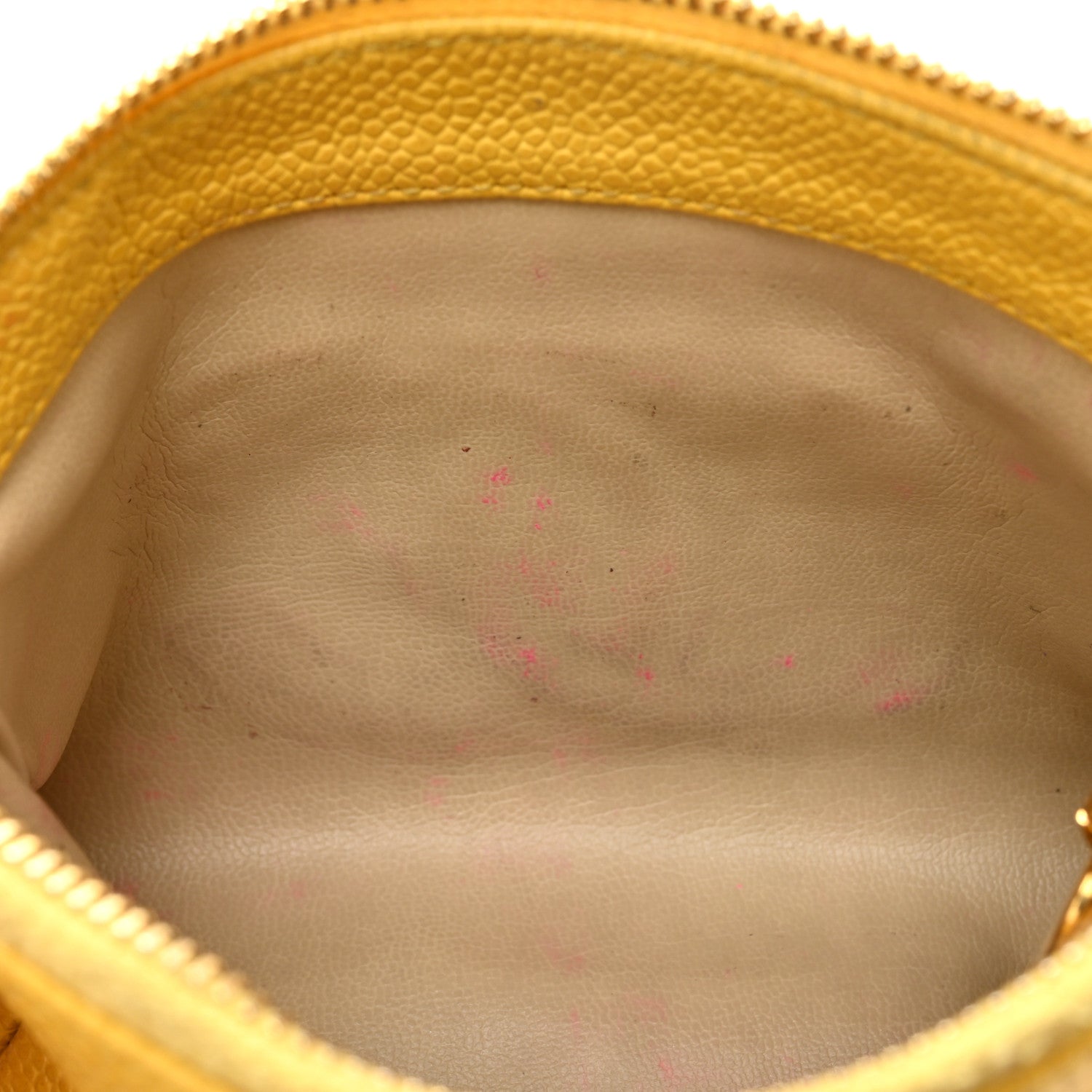 Chanel Caviar Timeless CC Cosmetic Pouch Yellow 11 of 15