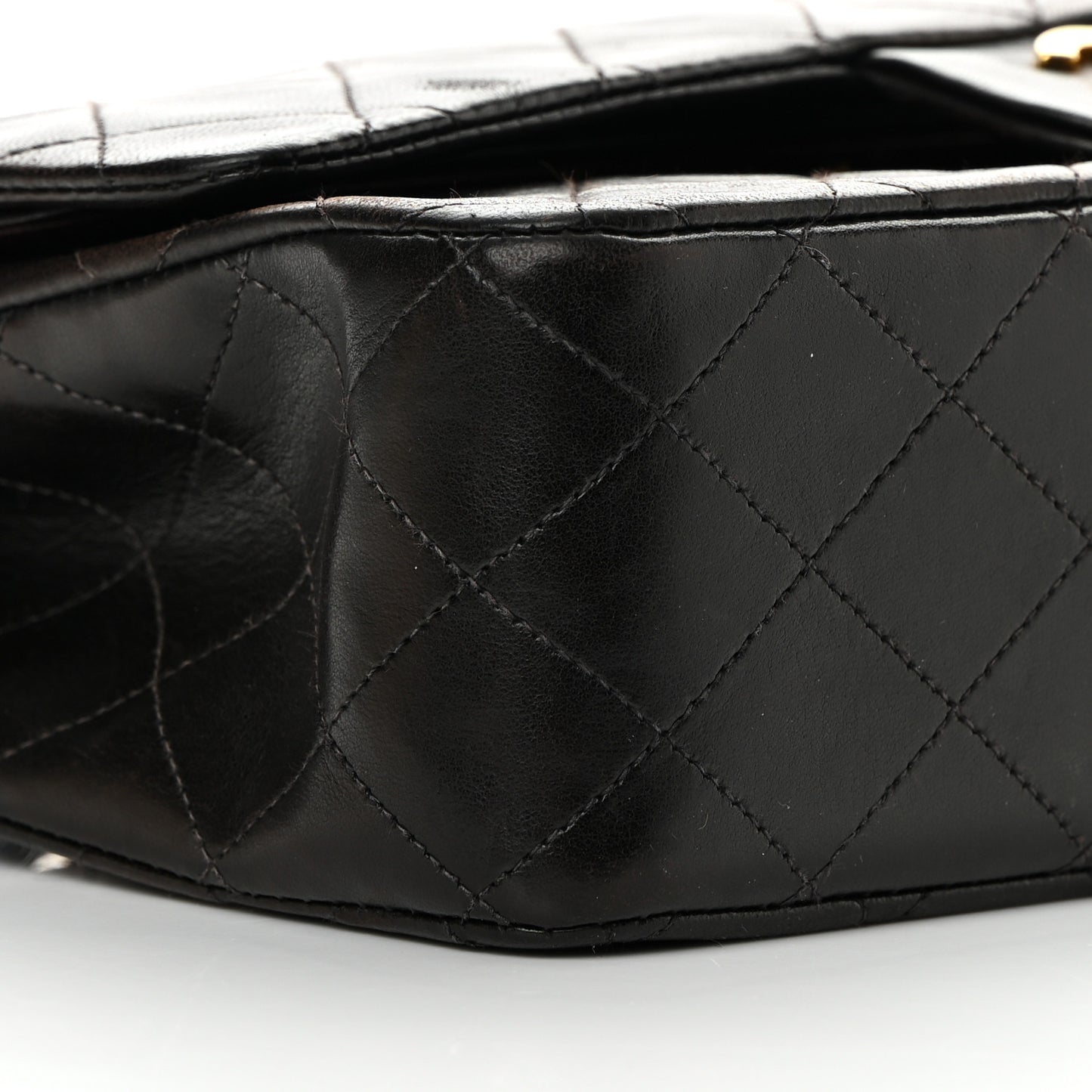 Lambskin Quilted Medium Double Flap Black