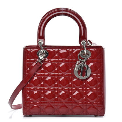 Christian Dior Patent Cannage Medium Lady Dior Red 1 of 11