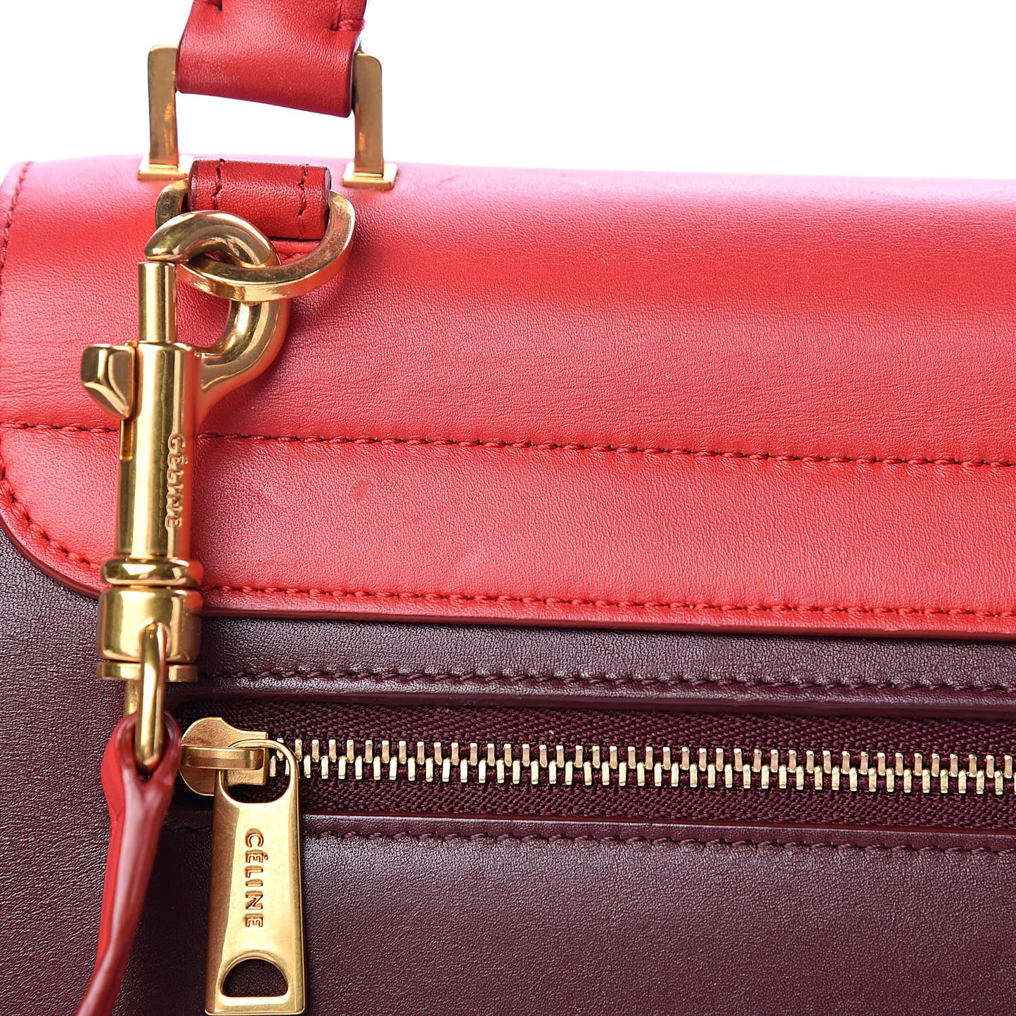 Satin Baby Grained Calfskin Small Trapeze Carmin