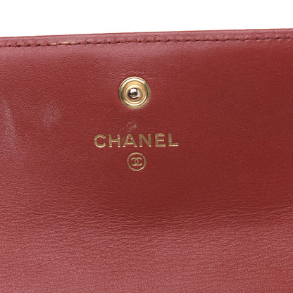 Chanel Calfskin Quilted Boy Chain Around Flap Wallet Red 5 of 13
