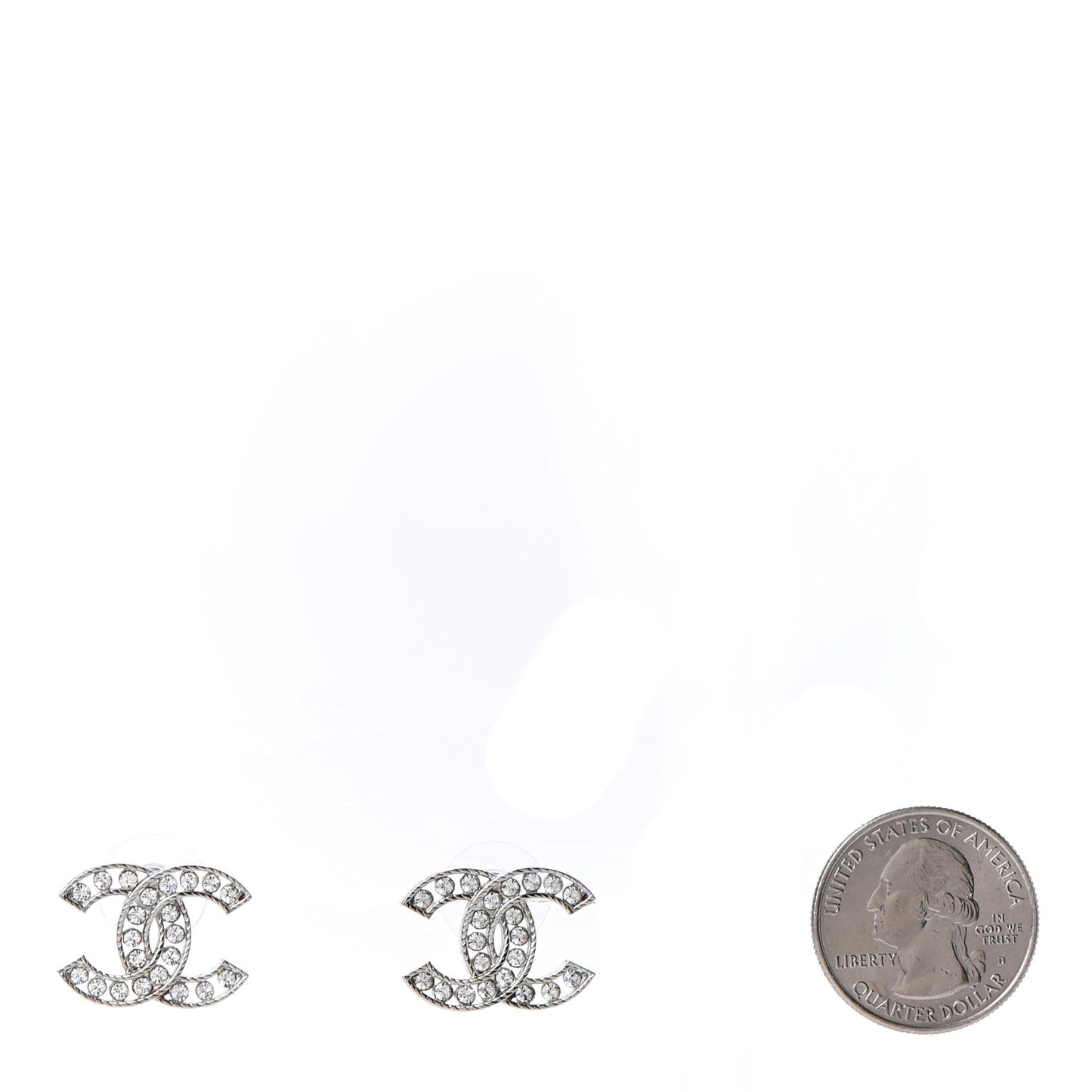 Crystal CC Earrings Silver