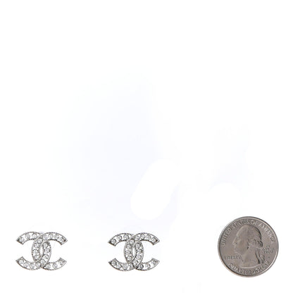 Chanel Crystal CC Earrings Silver 2 of 4