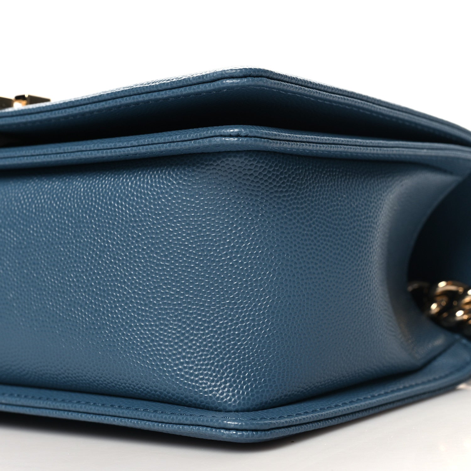 Chanel Caviar Chevron Quilted Medium Boy Flap Blue 10 of 11