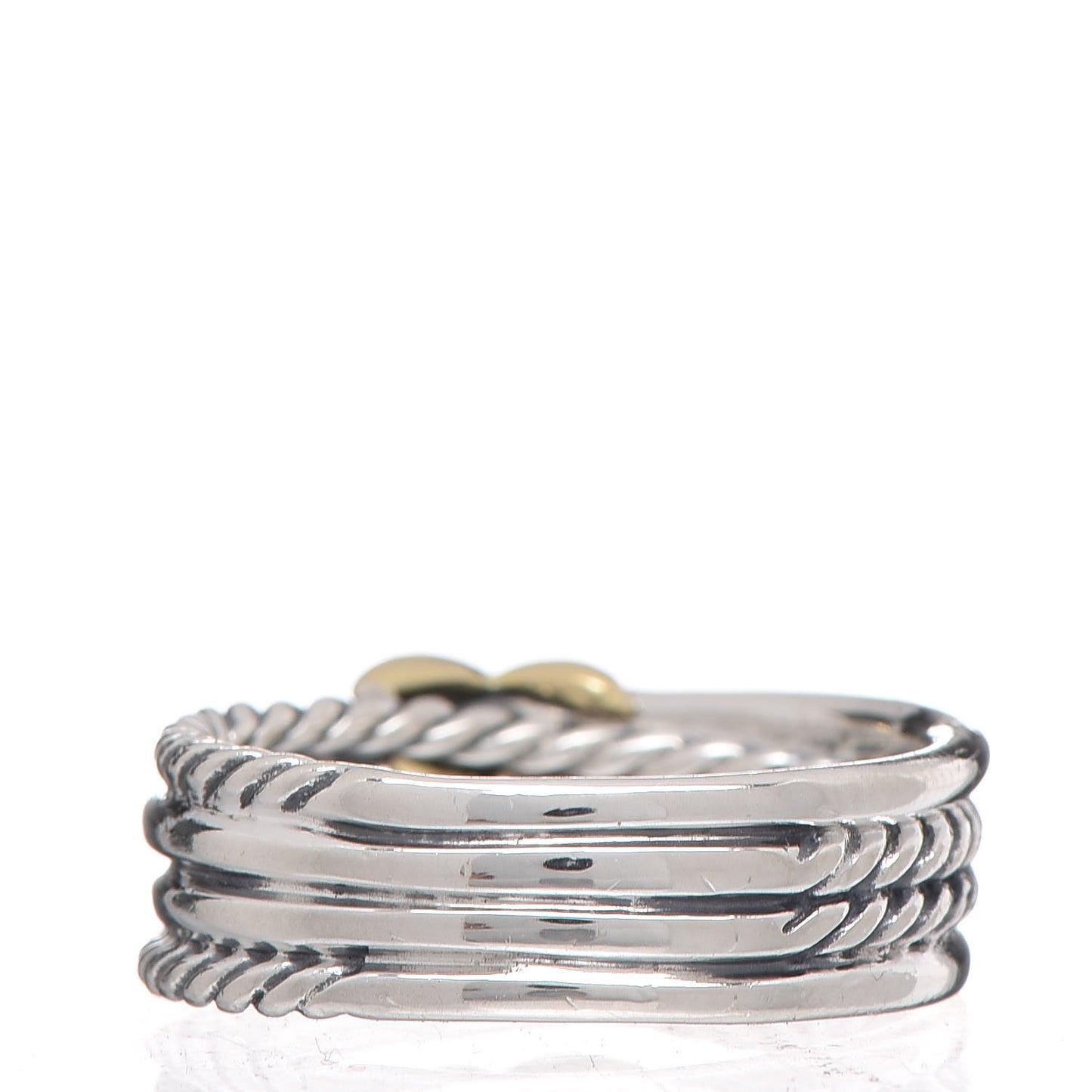 Sterling Silver 18K Yellow Gold 6mm X Crossover Ring 54 7