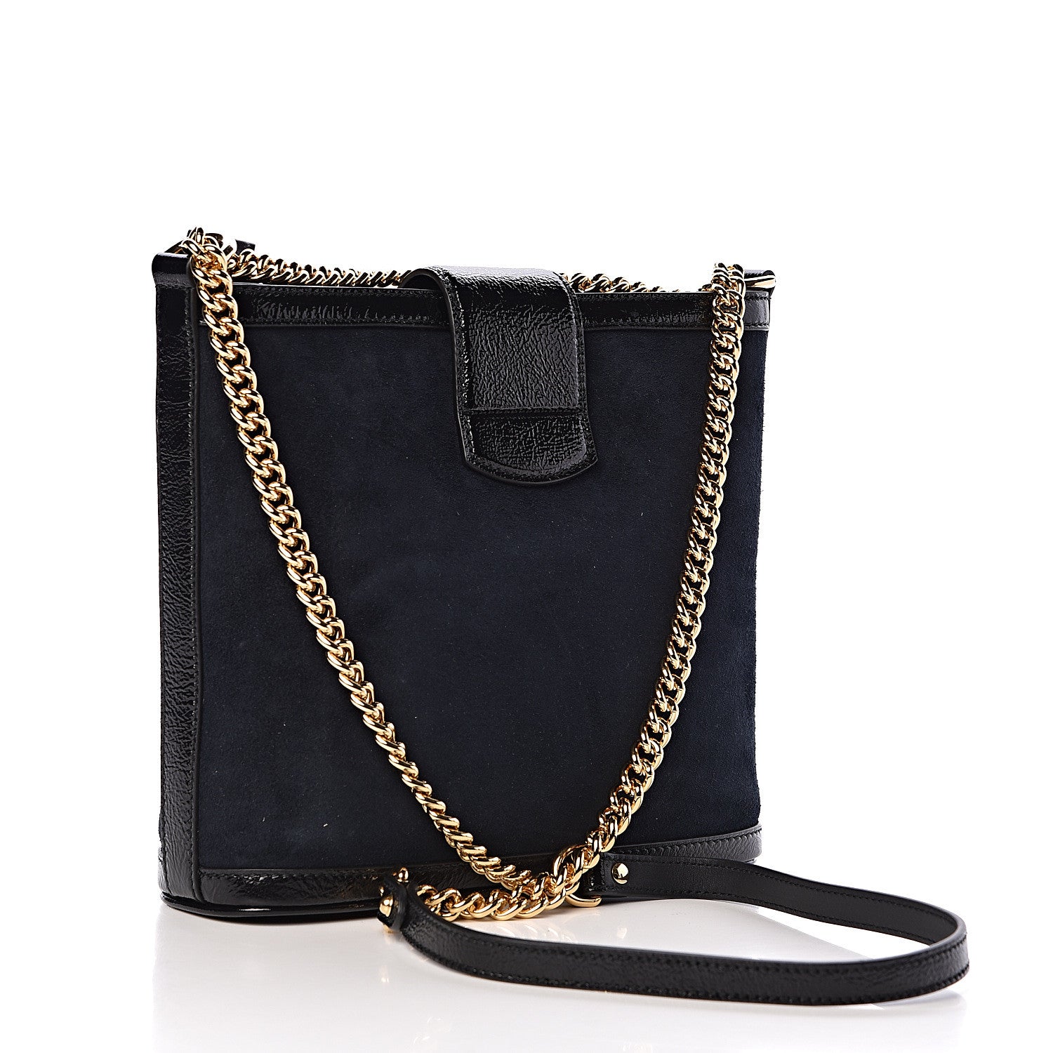 Gucci Suede Patent Dragon Embroidered Medium Dionysus Bucket Bag Dark Blue 3 of 10