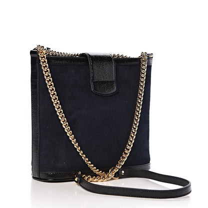 Gucci Suede Patent Dragon Embroidered Medium Dionysus Bucket Bag Dark Blue 3 of 10