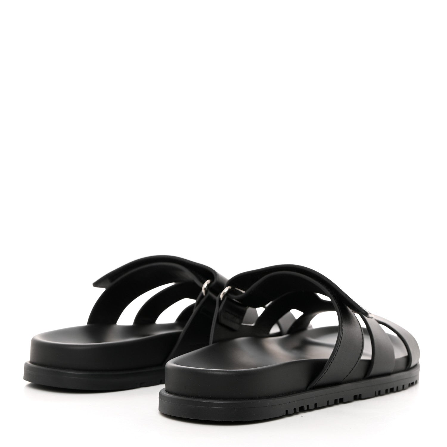 Hermes Calfskin Womens Chypre Sandals 38 Black 4 of 9