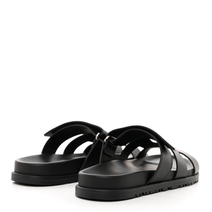 Hermes Calfskin Womens Chypre Sandals 38 Black 4 of 9
