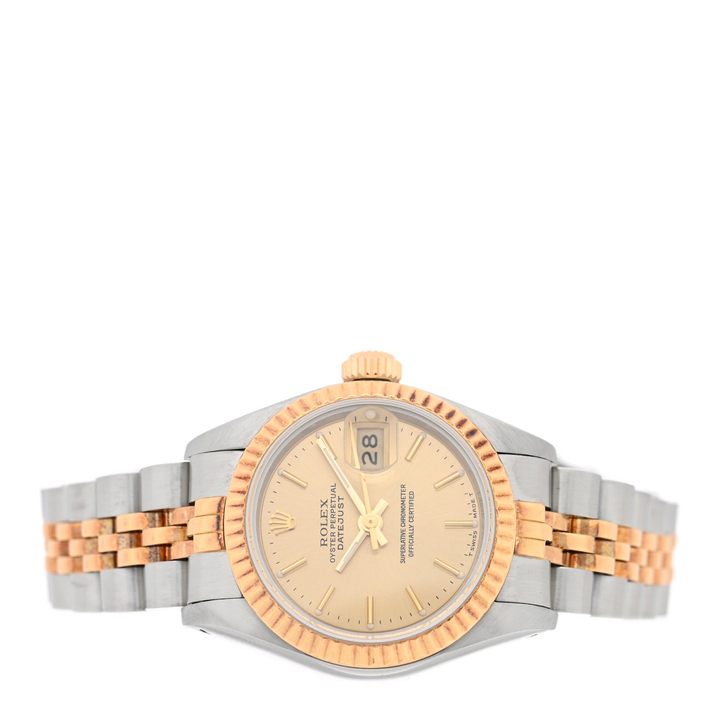 Stainless Steel 18K Yellow Gold 26mm Oyster Perpetual Datejust Watch Champagne 69173