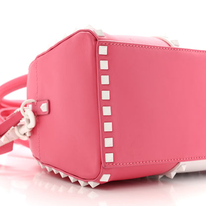 Valentino Garavani Vitello Colorblock Free Rockstud Top Handle Shoulder Bag Pink Optic White 8 of 14