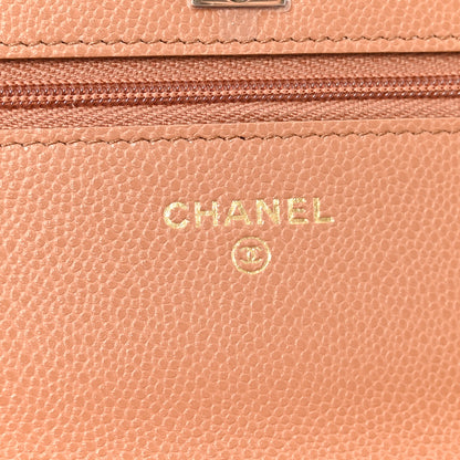 Chanel Caviar Quilted CC Turnlock Wallet On Chain WOC Brown 6 of 12