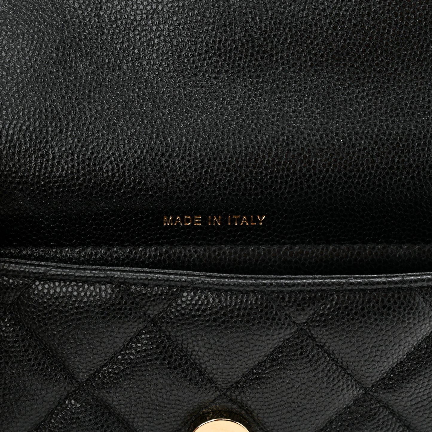Caviar Quilted Flap Phone Holder With Chain Black
